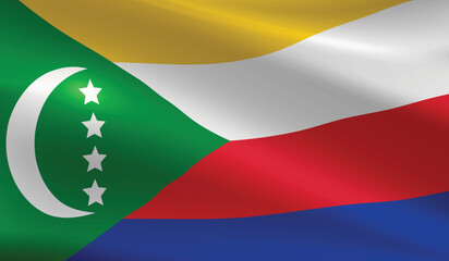 Comoros flag background.Waving Comoros flag vector