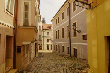 Bratislava, Slovakia - Aug 30, 2022:A street in the city center.