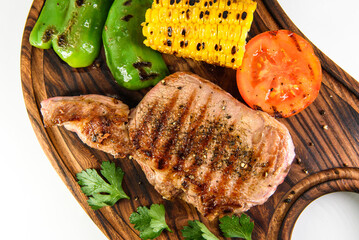 grilled steak with vegetables