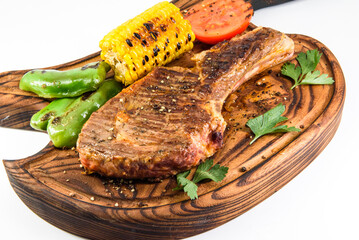 grilled steak with vegetables