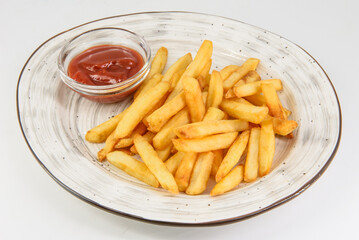 french fries with ketchup