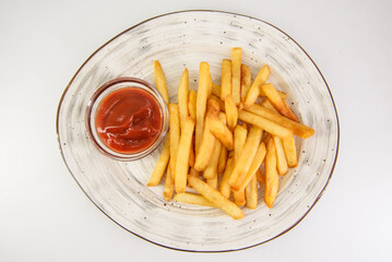 french fries and ketchup
