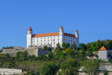 Bratislava castle against a blue sky
