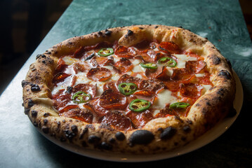 landscape view of neapolitan pizza