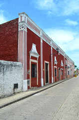 
Red house in typical Mexican style