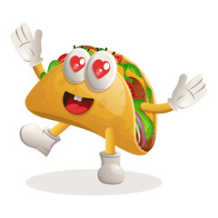 Cute taco mascot playful and happy © Triyanto