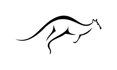 lineart kangaroo vector logo