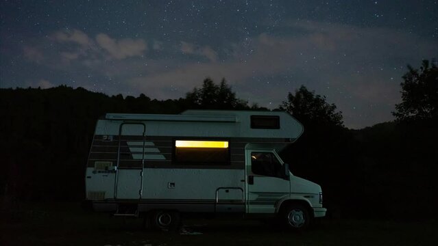 Night Camping with Camper Car