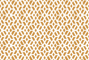 Abstract geometric pattern. A seamless vector background. White and gold ornament. Graphic modern pattern. Simple lattice graphic design