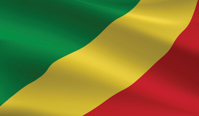Republic of the Congo flag background.Waving Republic of the Congo flag vector