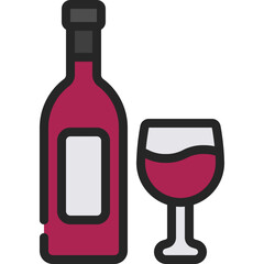 Wine Bottle And Glass Icon