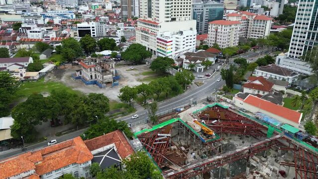 Aerial view of the Heritage Building of Shing Chung in Georgetown