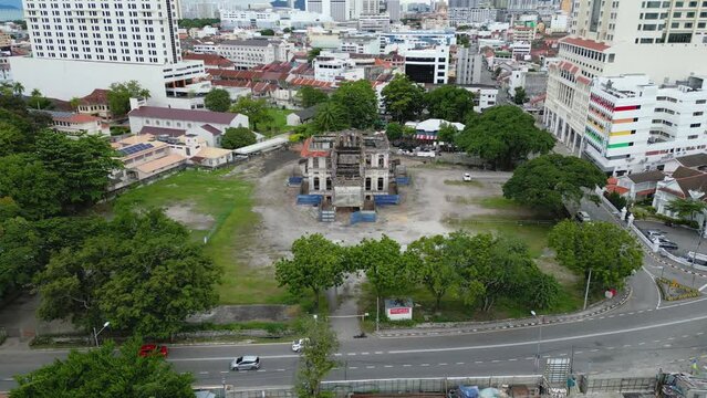 Aerial view of the Heritage Building of Shing Chung in Georgetown