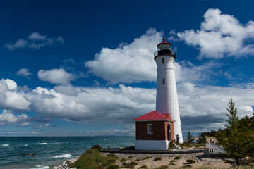 Fototapeta na wymiar Crisp Point Lighthouse - A lighthouse along Lake Superior.