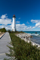 Fototapeta na wymiar Crisp Point Lighthouse - A lighthouse along Lake Superior.