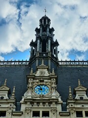 Paris, September 2022 : Visit of the magnificent city of Paris, Capital of France - View on different facades of buildings built by Baron Haussmann
