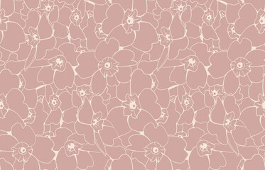 Floral seamless pattern of fabric design. Flower background print texture.