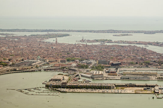 Aerial view of the Port of Venice