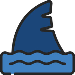 Shark Fin Ocean Icon - obrazy, fototapety, plakaty