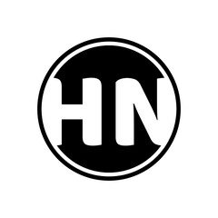 HN company name initial letters monogram. HN icon.