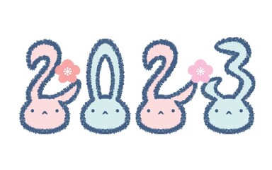 ウサギ顔文字別色6