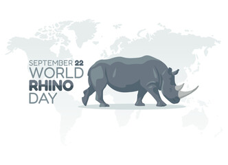 vector graphic of world rhino day good for world rhino day celebration. flat design. flyer design.flat illustration. © Jayadiudara