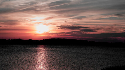 sunset over the lake