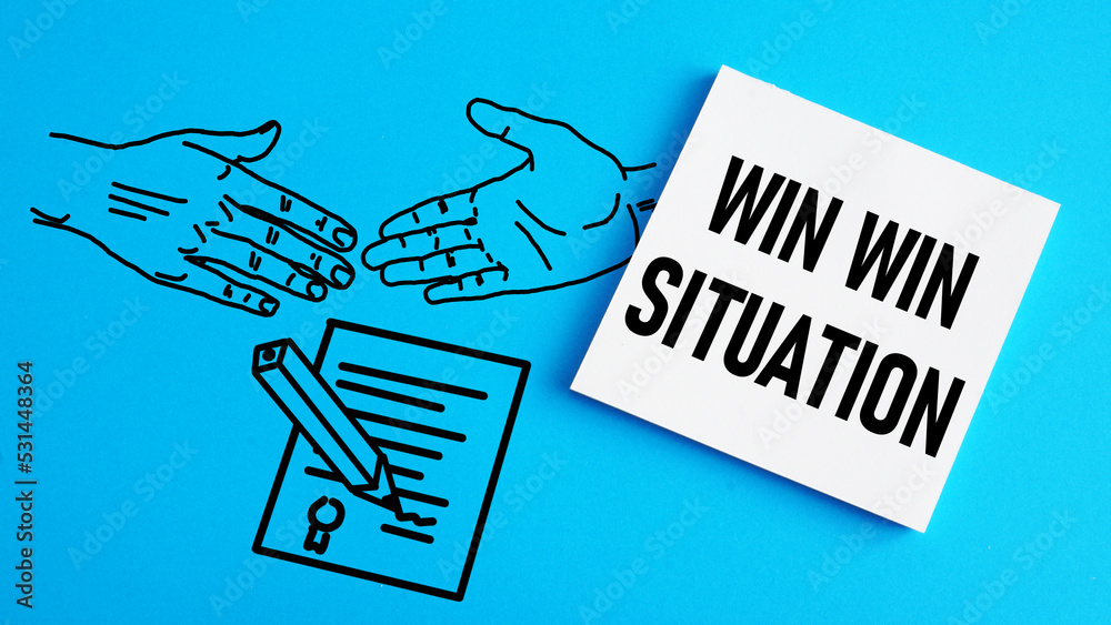 Poster Win Win Situation is shown using the text and picrture of handshake