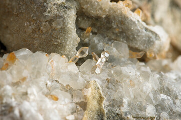 Quartz crystals in nature