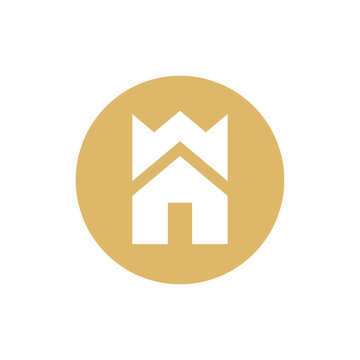 Crown home logo, crown house logo icon vector