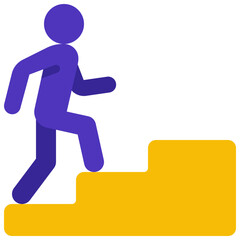 Man Climbing Steps Icon