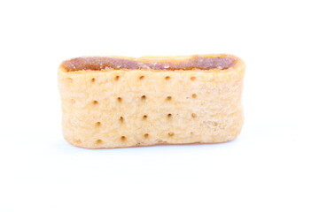 Butter cracker with pineapple jam isolated on the white background