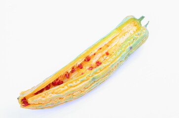Bitter melon on white background