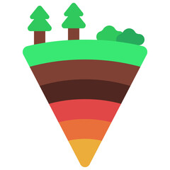 Earth Layers Wedge Icon