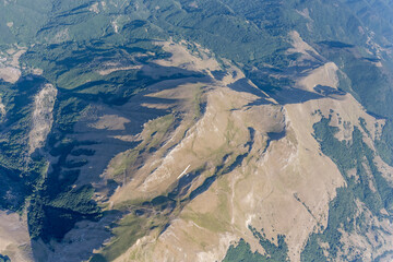 Pozzoni peak barren slopes. aerial, Italy