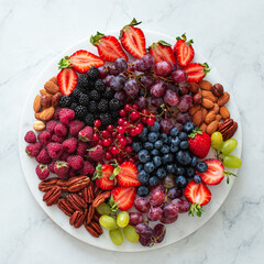Fresh fruits, berries and nuts