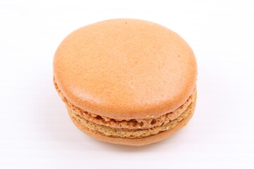 Cream macaron isolated in white background