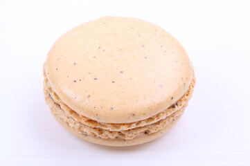 Cream macaron isolated in white background