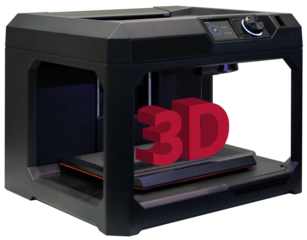 3d printer with a printed text "3D"