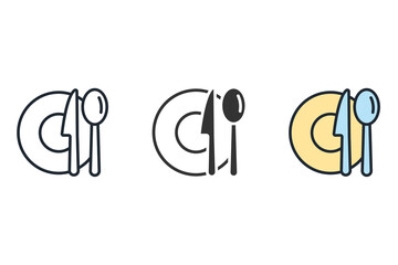 meal breaks icons  symbol vector elements for infographic web
