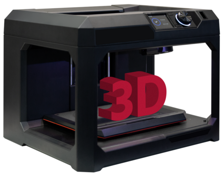 3d printer with a printed text "3D"