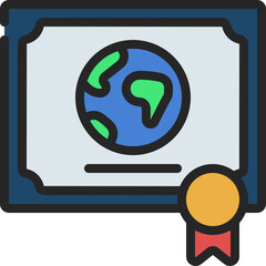 Geography Certificate Icon