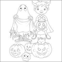funny halloween coloring page for kids