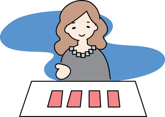 怪しいタロット占い師のイラスト