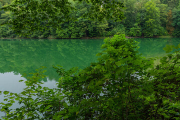 Emerald Lake in Szczecin, West Pomeranian Voivodeship, Poland, Central Europe