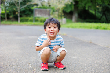 イヤイヤ期の男の子
