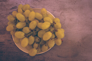 Fresh Grapes In A Gray Plate