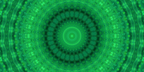 Obraz premium Mandala Hintergrund Motiv Fraktal für Design und Internet in grün