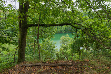 Emerald Lake barely visible from the top of the hill, Szczecin, West Pomeranian Voivodeship, Poland, Central Europe