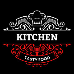 Vintage restaurant logo. Restaurant badge, poster with fork and knife. Vector emblem template